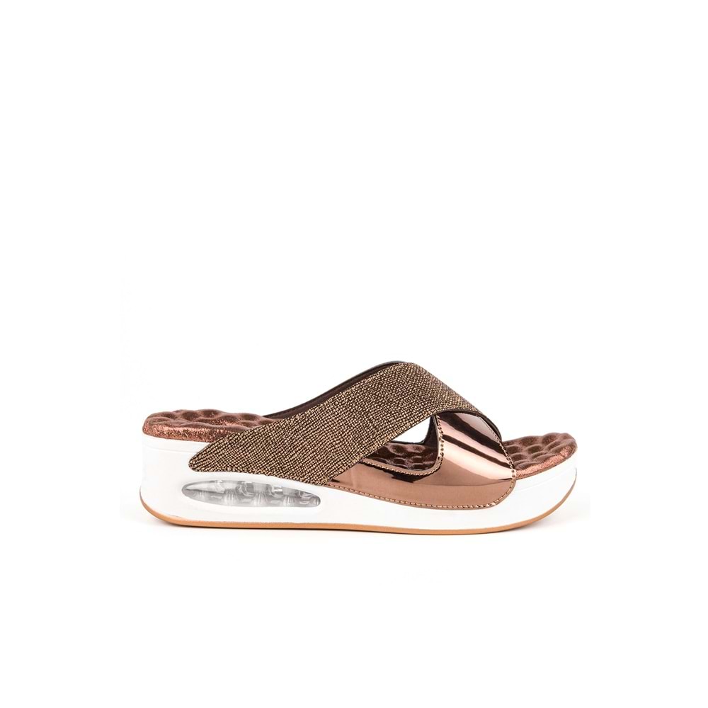 Muya Fly Anatomik Air Max Tabanlı Topuk Dikeni Kadın Terlik - Bronz - 37