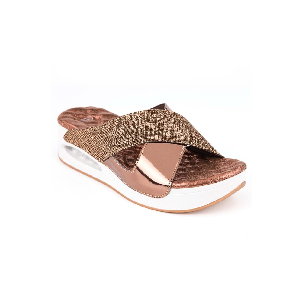 Muya Fly Anatomik Air Max Tabanlı Topuk Dikeni Kadın Terlik - Bronz - 37