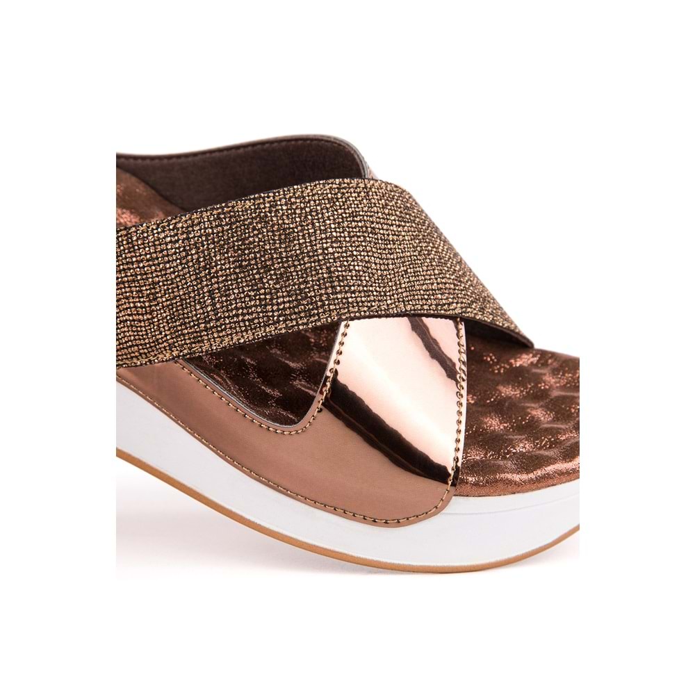 Muya Fly Anatomik Air Max Tabanlı Topuk Dikeni Kadın Terlik - Bronz - 37
