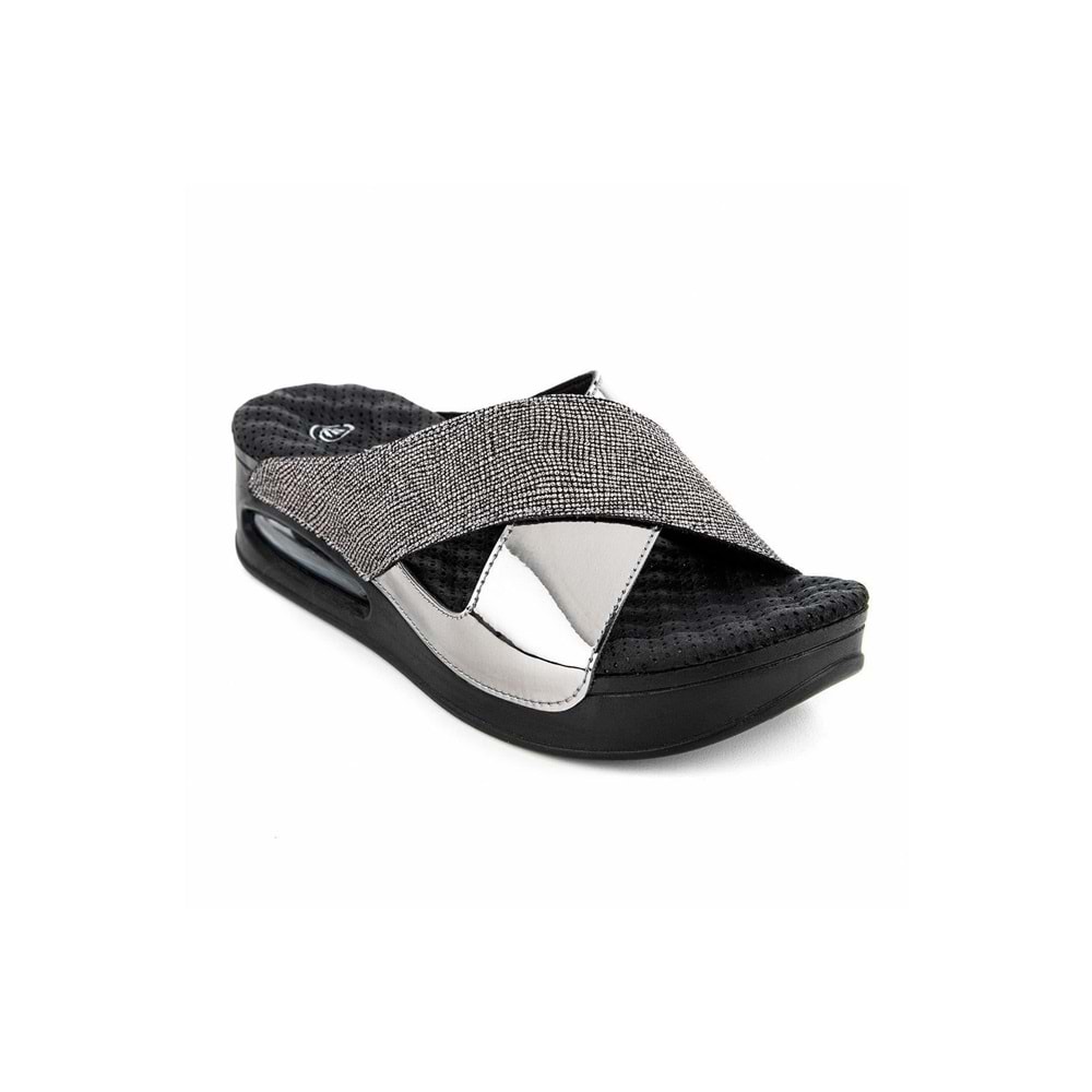 Muya Fly Anatomik Air Max Tabanlı Topuk Dikeni Kadın Terlik - Füme - 37