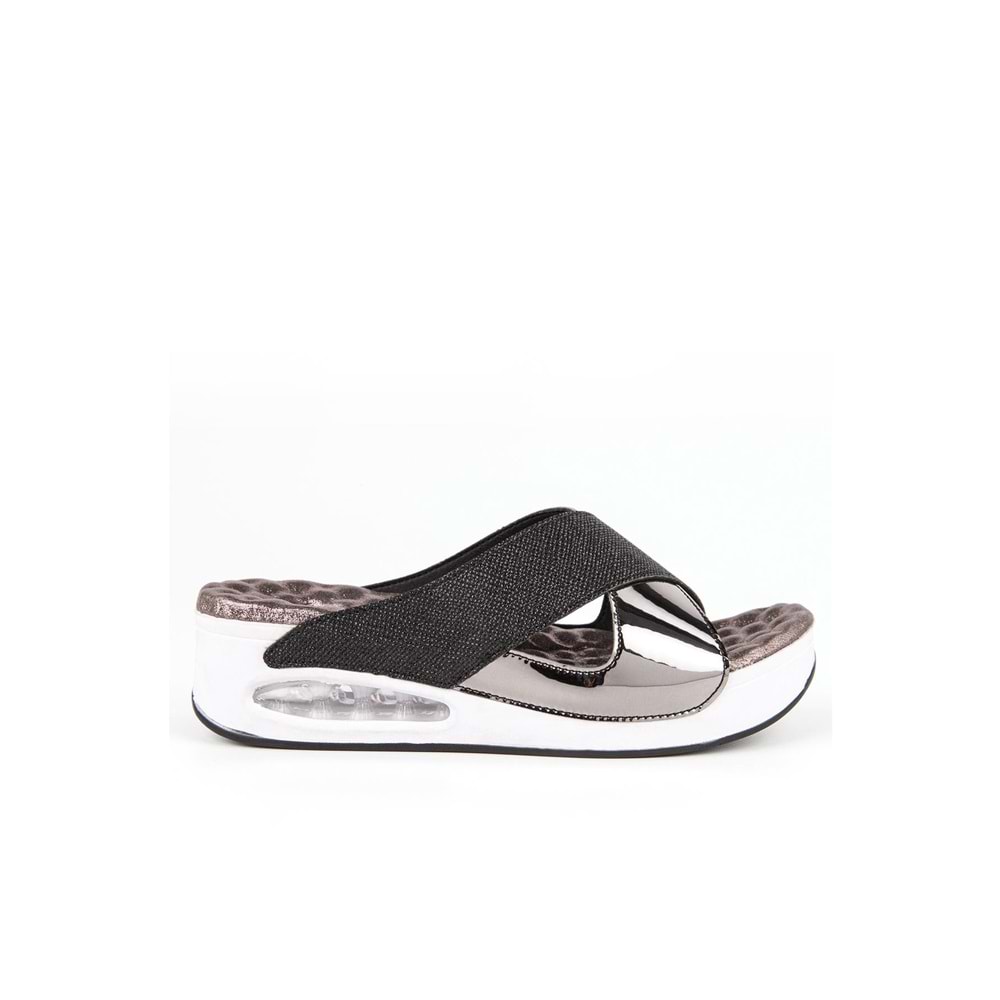 Muya Fly Anatomik Air Max Tabanlı Topuk Dikeni Kadın Terlik - Siyah - 36