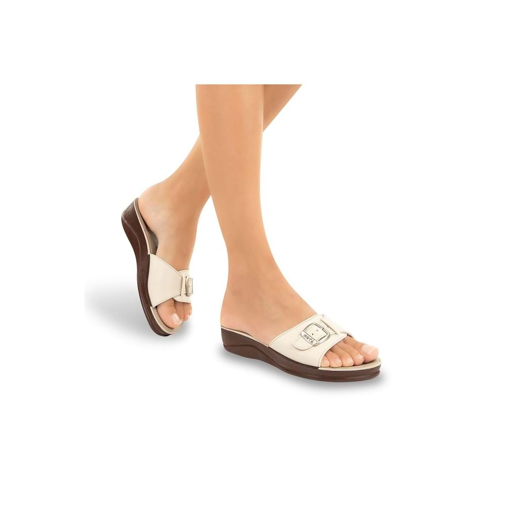 Muya Candy 6 Nokta Anatomik Taban Topuk Dikeni Dört Mevsim Kadın Terlik - Bej - 40