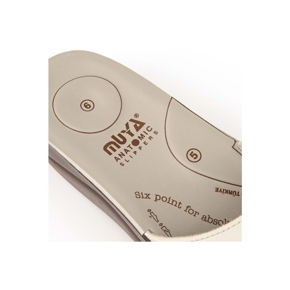 Muya Candy 6 Nokta Anatomik Taban Topuk Dikeni Dört Mevsim Kadın Terlik - Bej - 40