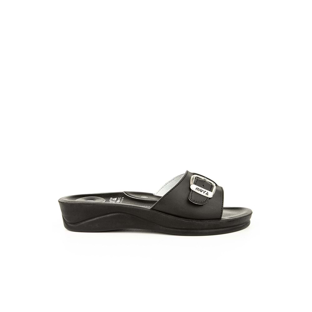 Muya Candy 6 Nokta Anatomik Taban Topuk Dikeni Dört Mevsim Kadın Terlik - Siyah - 40