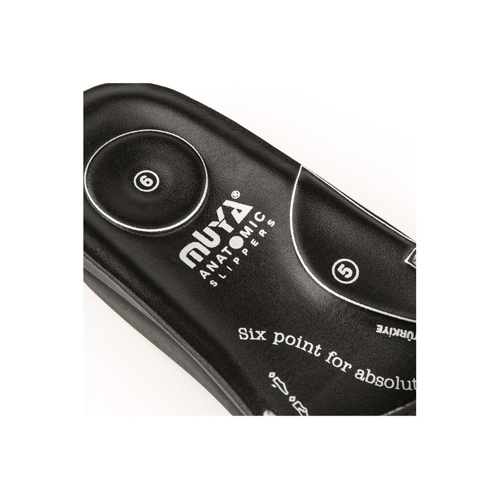 Muya Candy 6 Nokta Anatomik Taban Topuk Dikeni Dört Mevsim Kadın Terlik - Siyah - 40