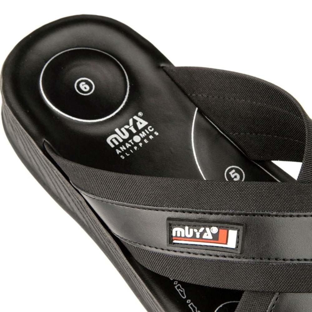 Muya İkon 6 Nokta Anatomik Taban Topuk Dikeni Dört Mevsim Erkek Terlik - Siyah - 40