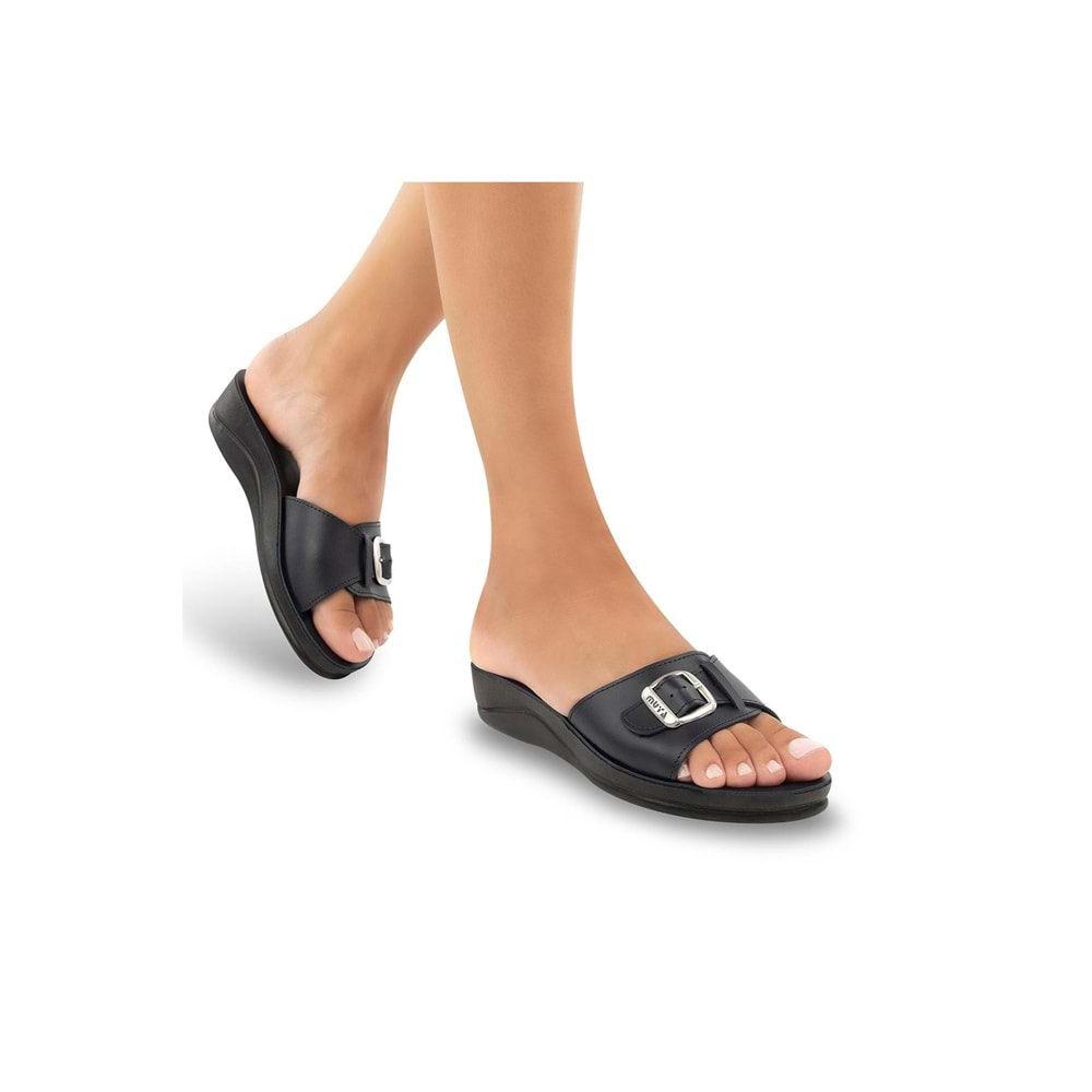 Muya Golden Anatomik Taban Dört Mevsim Kadın Terlik - Lacivert - 37