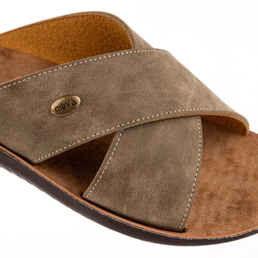 Muya Falcon Anatomik Taban Dört Mevsim Erkek Terlik - Vizon - 43