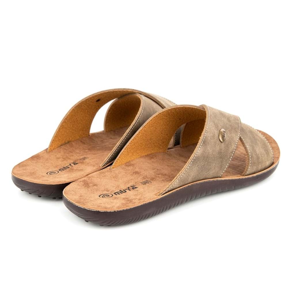 Muya Falcon Anatomik Taban Dört Mevsim Erkek Terlik - Vizon - 43