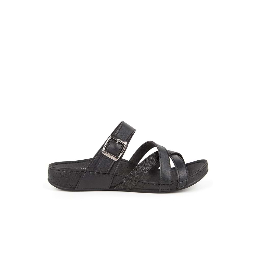 Muya Gizeh Anatomik Taban Kadın Terlik - Siyah - 40