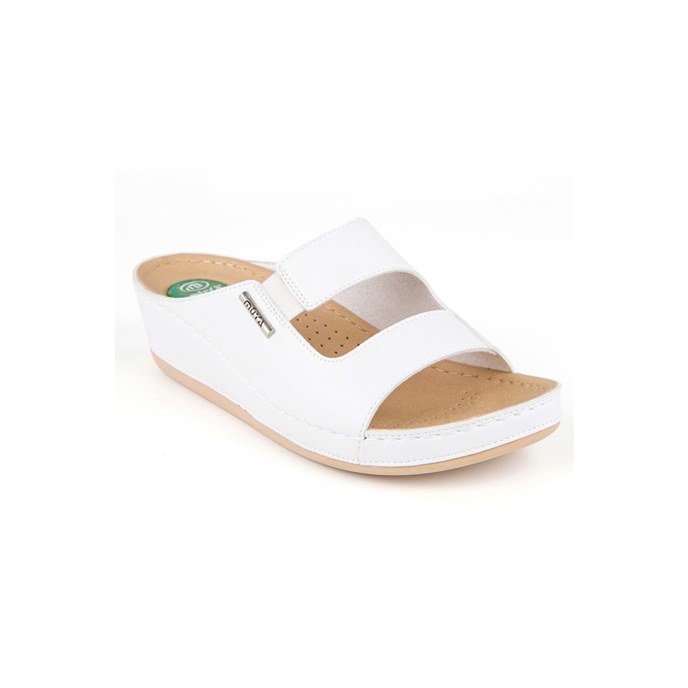 Muya Panna Anatomik Taban Jel Destekli Topuk Dikeni Dört Mevsim Kadın Terlik - Beyaz - 40