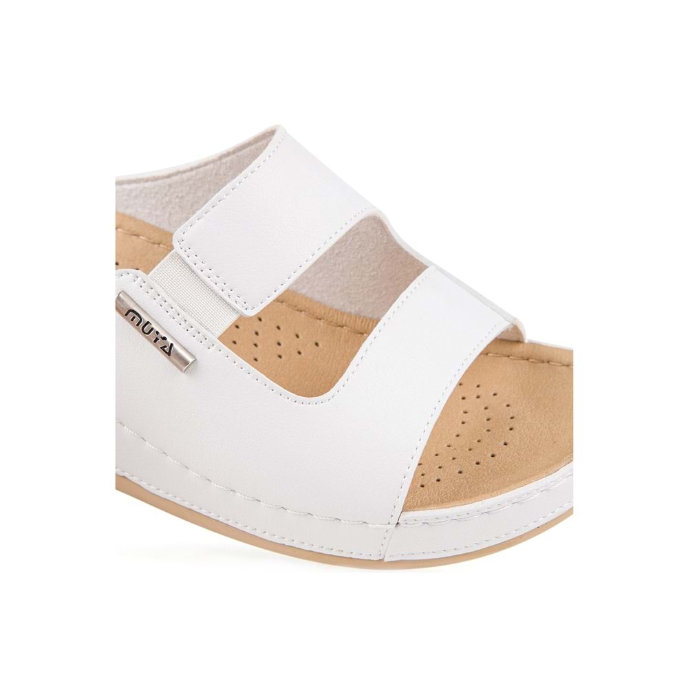 Muya Panna Anatomik Taban Jel Destekli Topuk Dikeni Dört Mevsim Kadın Terlik - Beyaz - 40