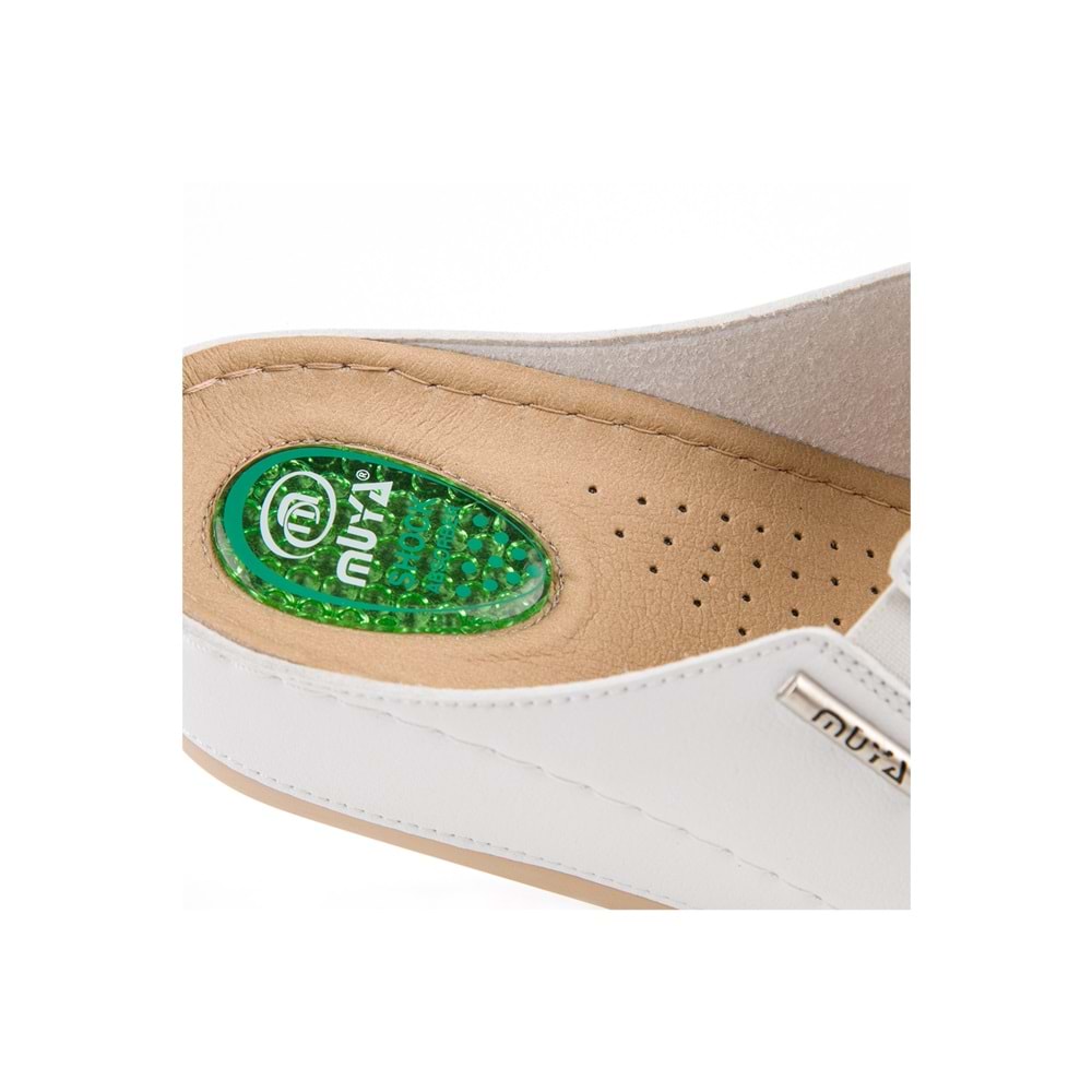 Muya Panna Anatomik Taban Jel Destekli Topuk Dikeni Dört Mevsim Kadın Terlik - Beyaz - 40