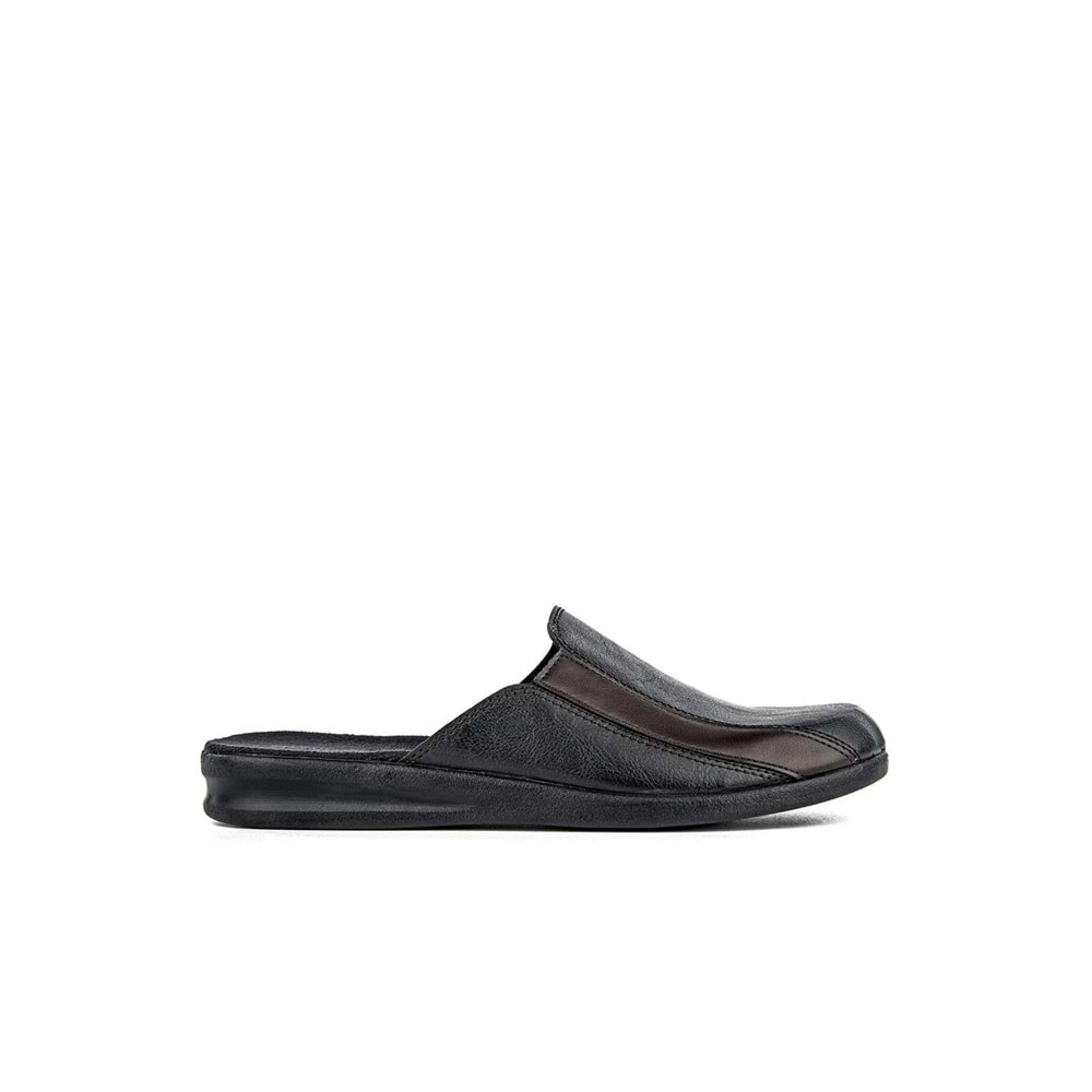 Muya Brant Anatomik Taban Erkek Ev Terliği - Siyah-Kahve - 42