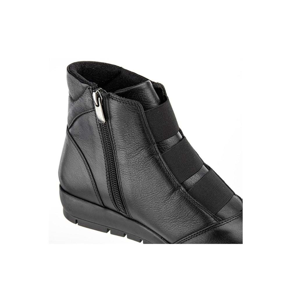 Muya Stark 6 Nokta Anatomik Taban Hakiki Deri Kadın Bot - Siyah - 36
