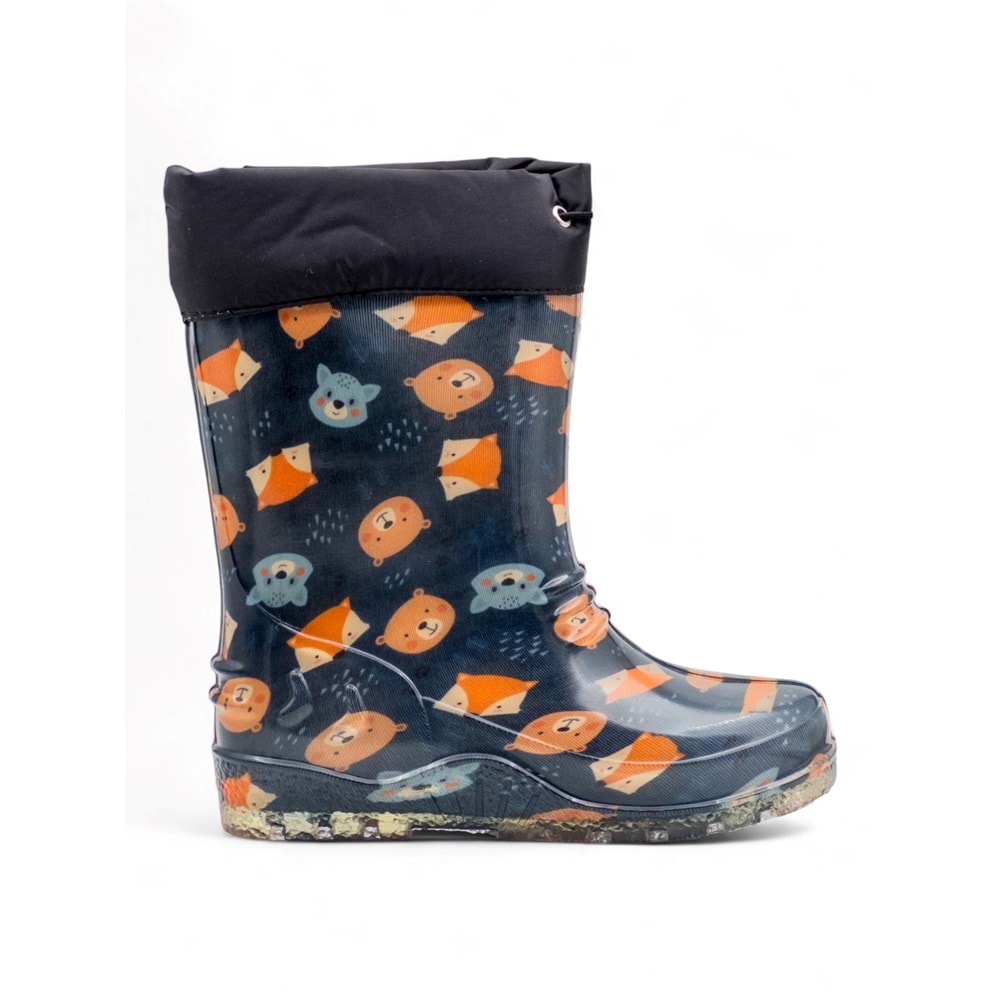 Emek İçi Yünlü Su Geçirmez Çocuk Yağmur Çizmesi - LACİVERT - 30-31