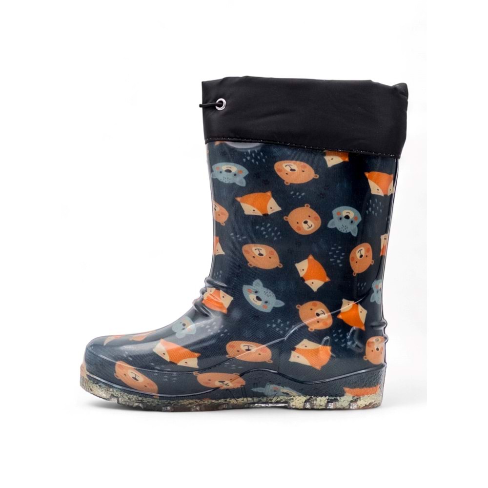 Emek İçi Yünlü Su Geçirmez Çocuk Yağmur Çizmesi - LACİVERT - 30-31