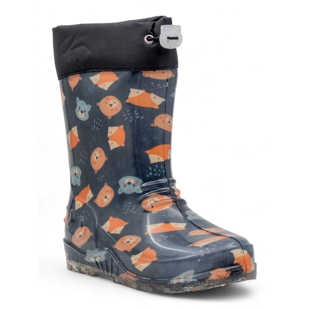 Emek İçi Yünlü Su Geçirmez Çocuk Yağmur Çizmesi - LACİVERT - 30-31