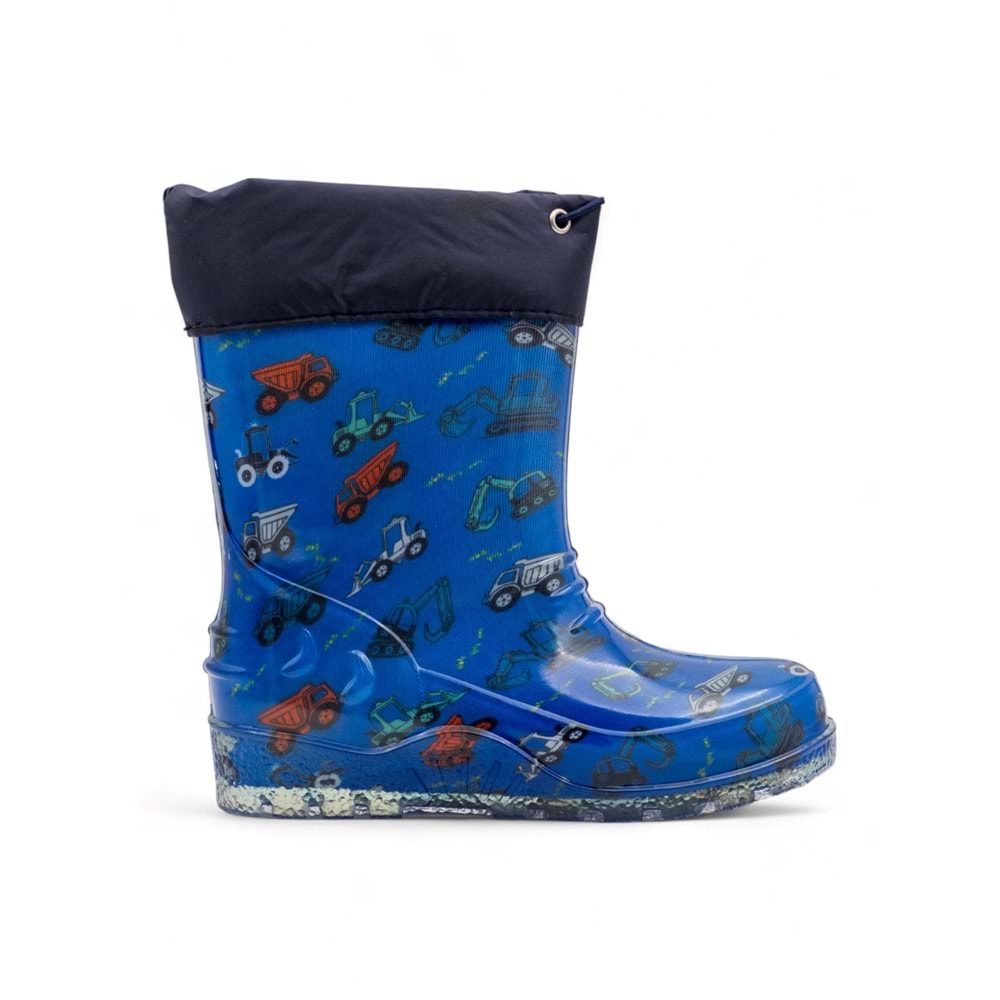 Emek İçi Yünlü Su Geçirmez Çocuk Yağmur Çizmesi - MAVİ - 30-31