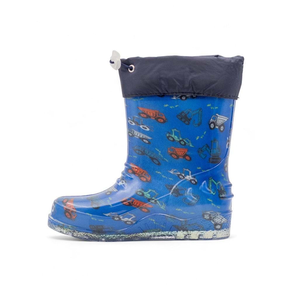 Emek İçi Yünlü Su Geçirmez Çocuk Yağmur Çizmesi - MAVİ - 32-33