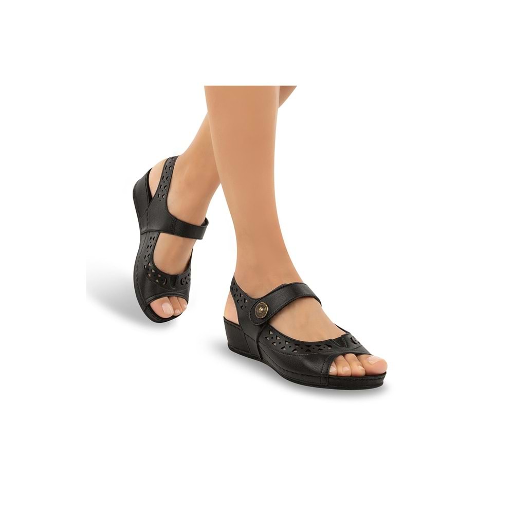 Muya Terra Anatomik Taban Kadın Sandalet - Siyah - 37