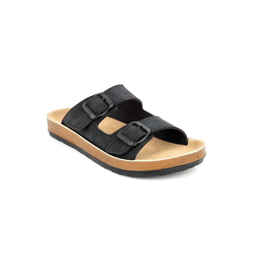 Muya Yuna Anatomik Taban Unisex Terlik - Nubuk Siyah - 40