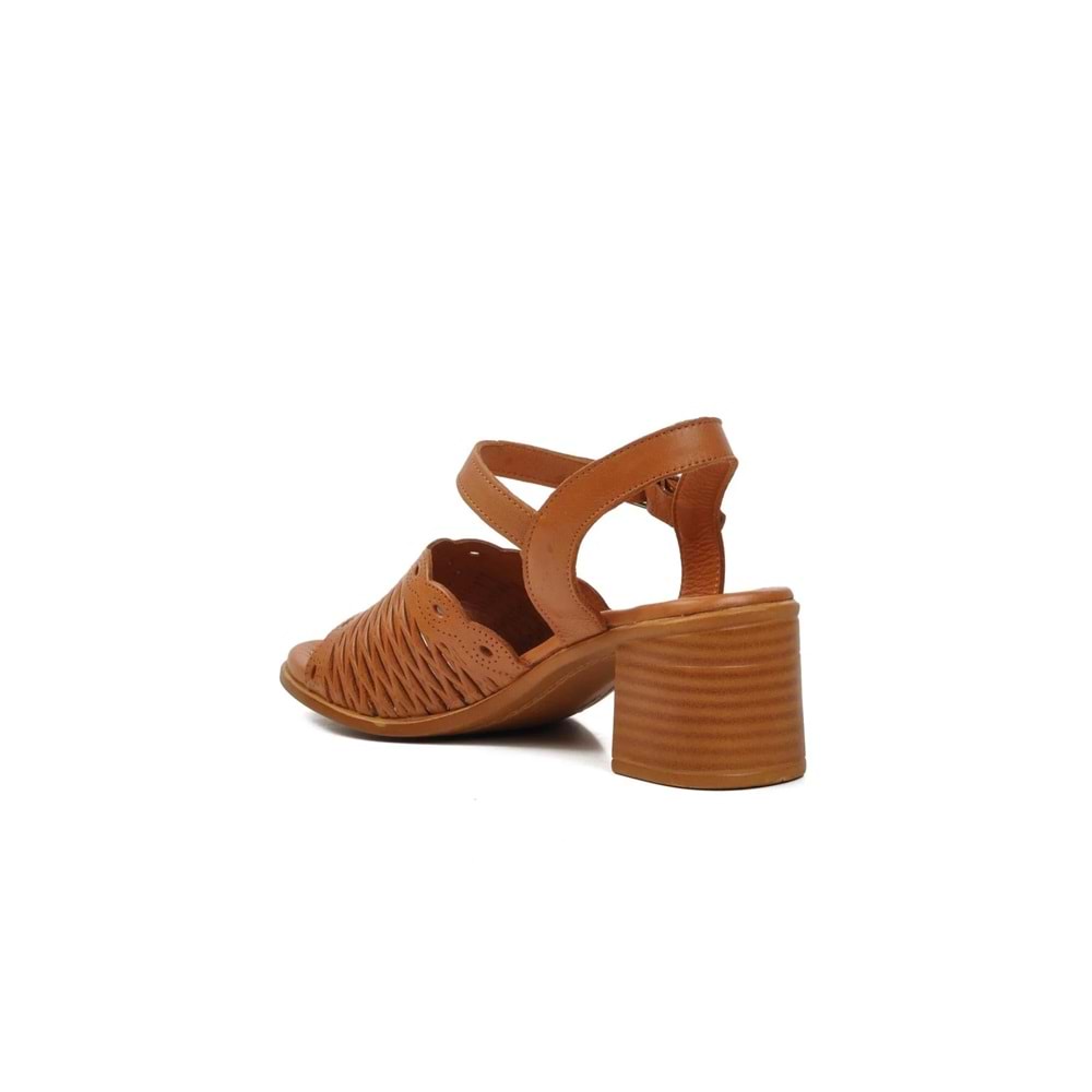 VOYAGER 9758 KADIN DERİ SANDALET - TABA - 40