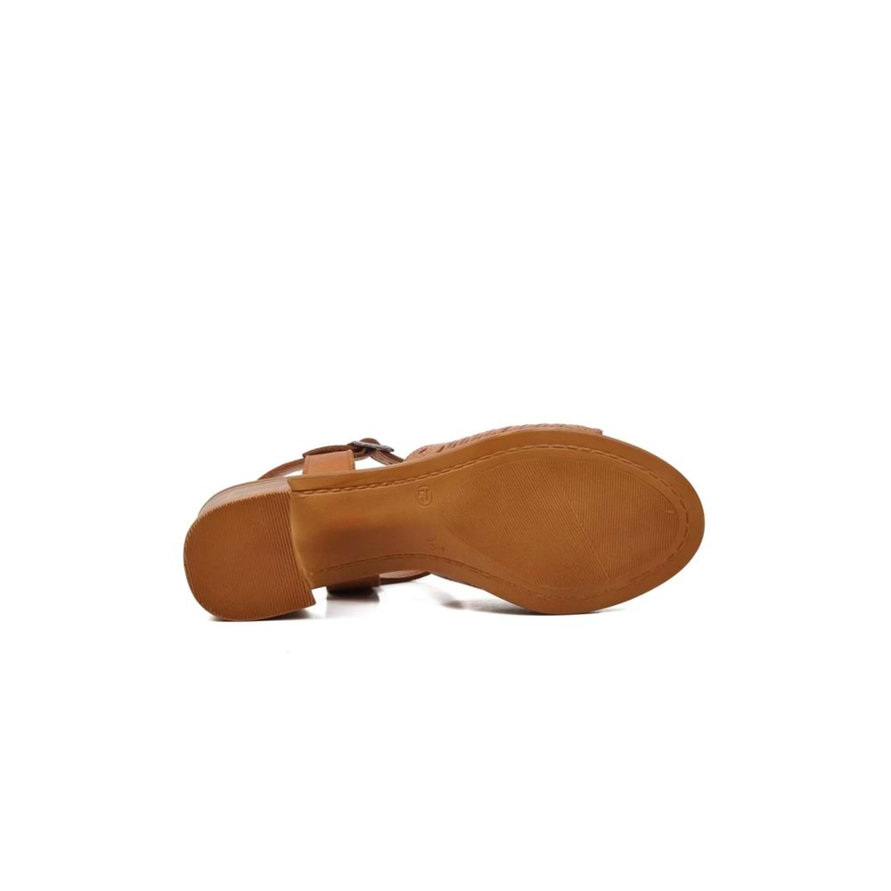 VOYAGER 9758 KADIN DERİ SANDALET - TABA - 40