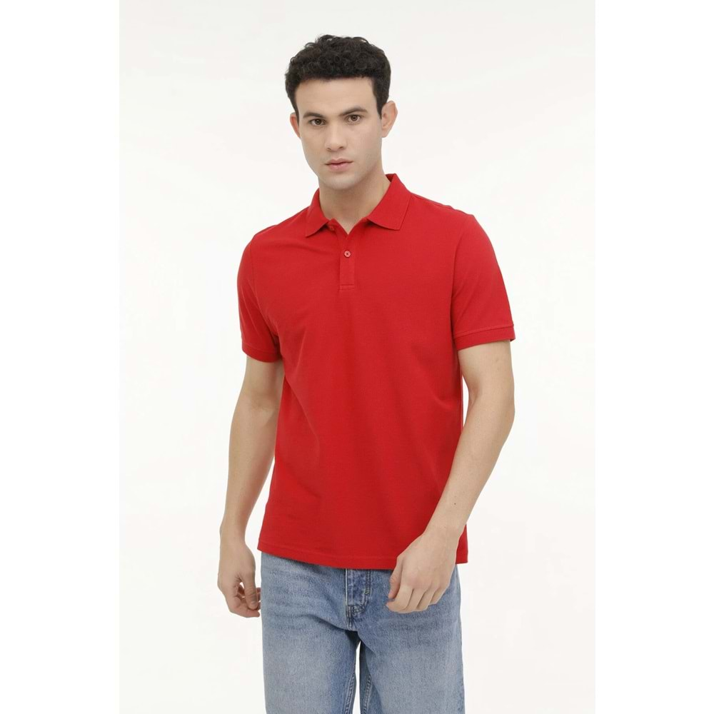 KİNETİX M-SN328 T-SHIRT 4FX ERKEK KISA KOL POLO TİŞÖRT - KIRMIZI - L