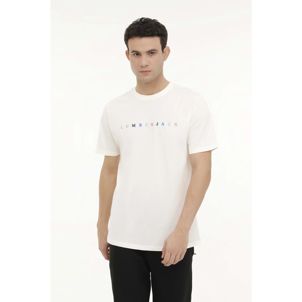 LUMBERJACK MESUS 11URBNG2022 4FX ERKEK KISA KOL TİŞÖRT - EKRU - L