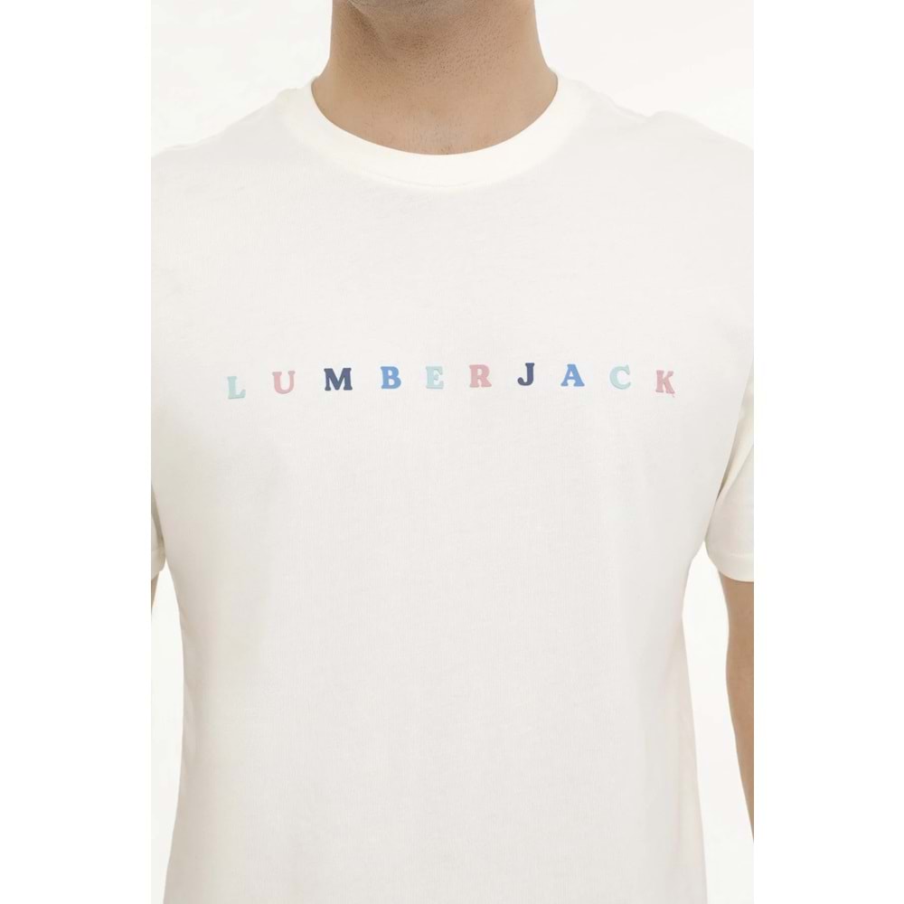 LUMBERJACK MESUS 11URBNG2022 4FX ERKEK KISA KOL TİŞÖRT - EKRU - L