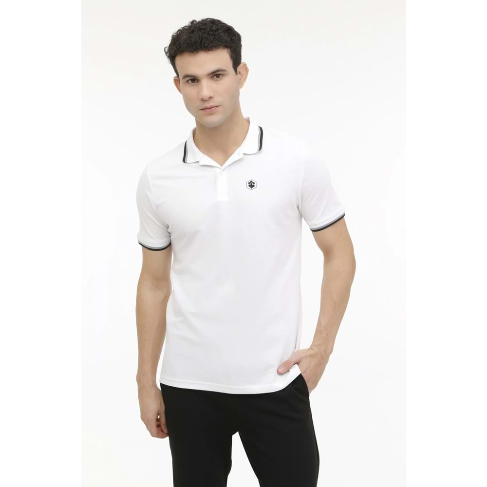 LUMBERJACK M-BSC POLO 12BS45 4FX ERKEK KISA KOL POLO TİŞÖRT - BEYAZ - L