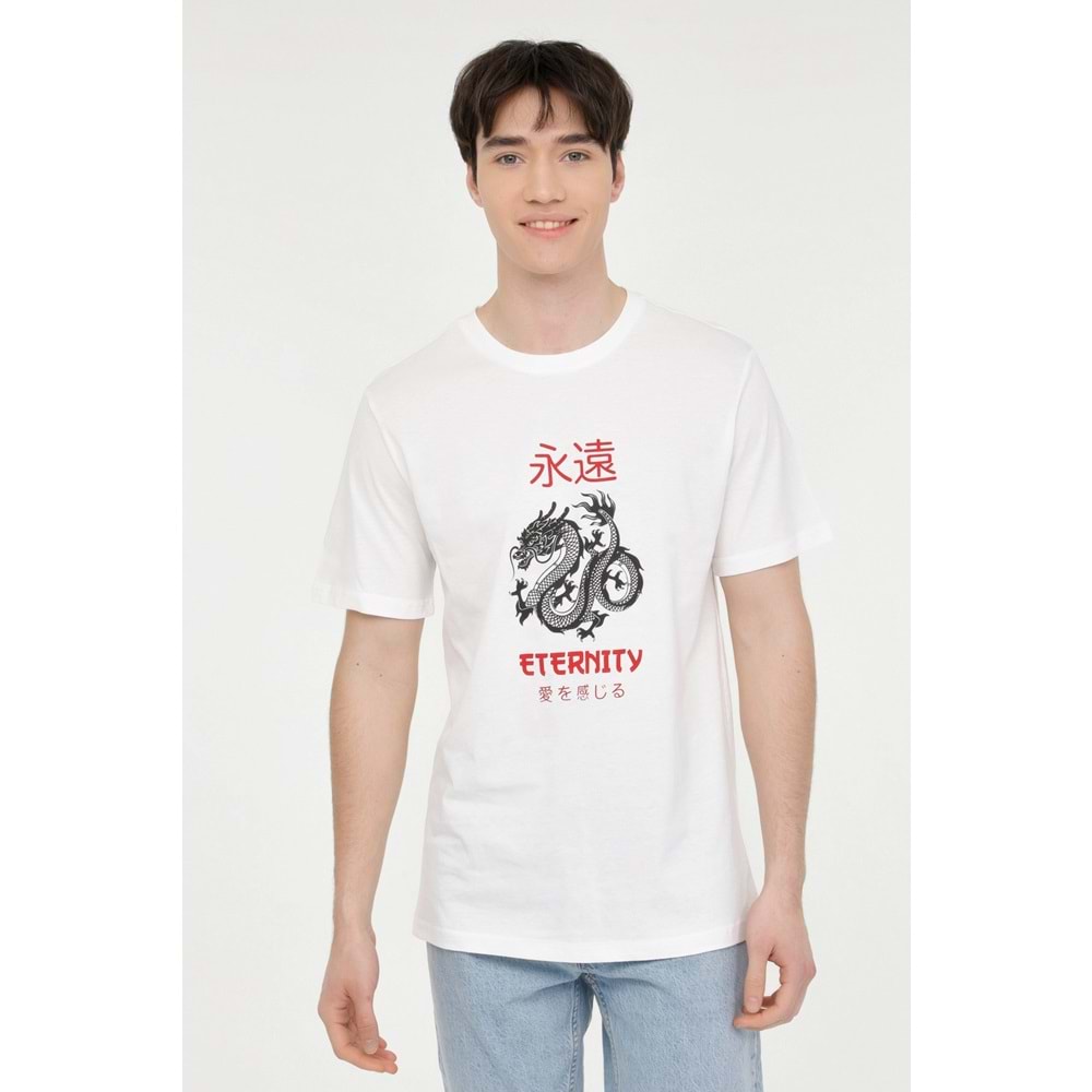 KİNETİX LATNE 11ES-SLG-106 4FX ERKEK KISA KOL TİŞÖRT - BEYAZ - L