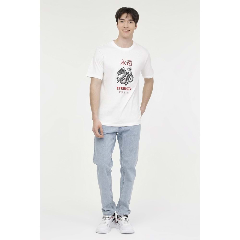 KİNETİX LATNE 11ES-SLG-106 4FX ERKEK KISA KOL TİŞÖRT - BEYAZ - L