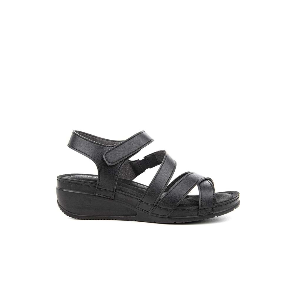 Muya Calceus Anatomik Taban Topuk Dikeni Kadın Sandalet - Siyah - 37