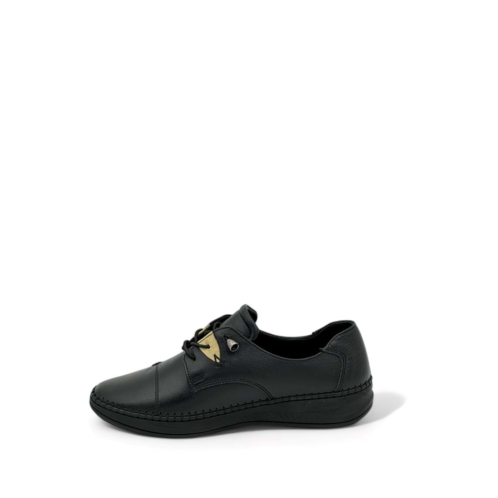 VOYAGER 9523-1 KADIN DERİ AYAKKABI - SİYAH NATA - 41