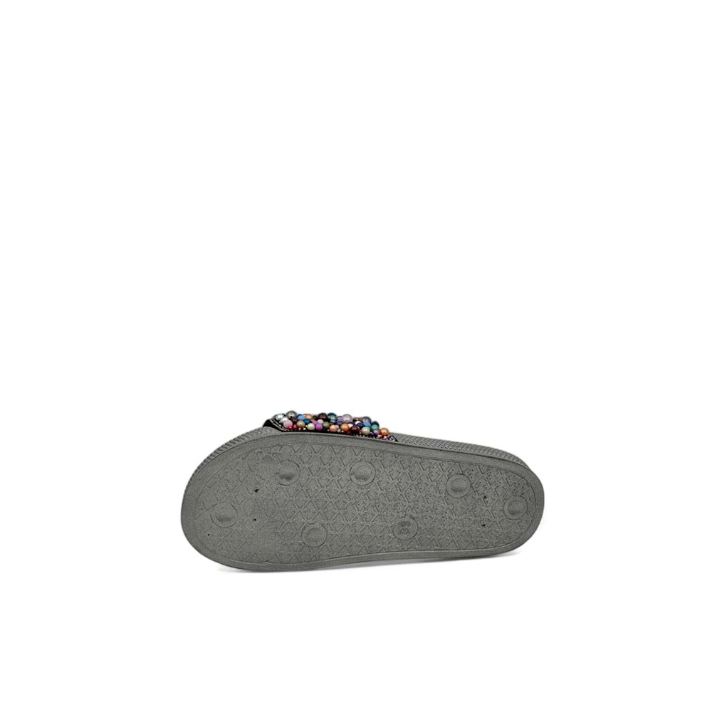 PİENN 20037-004 RENKLİ BONCUKLU TERLİK - FÜME - 37