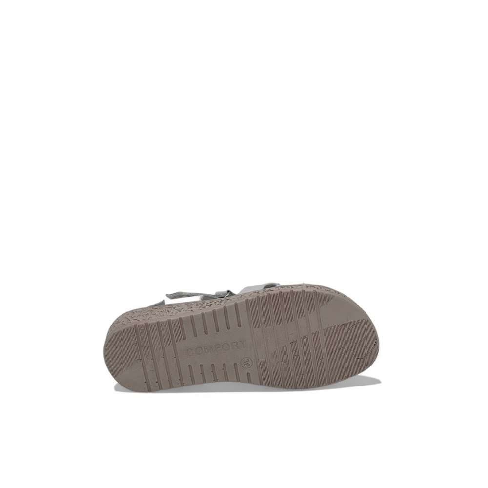 VOYAGER 9216 KADIN DERİ SANDALET SARAÇLI - BEYAZ NATA - 39