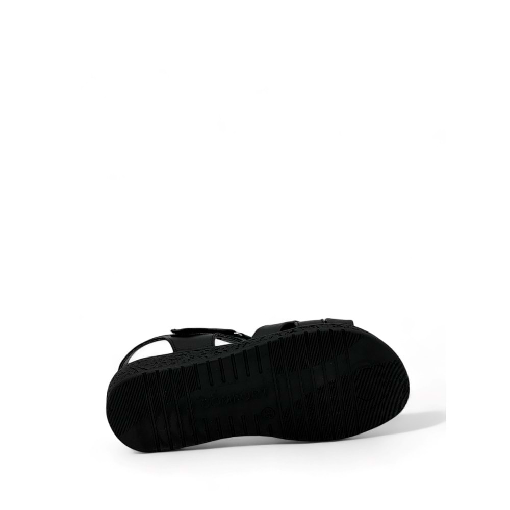 VOYAGER 9216 KADIN DERİ SANDALET SARAÇLI - SİYAH NATA - 37