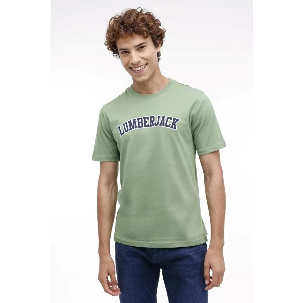 LUMBERJACK ML WENEG-B 11ID53 4FX ERKEK KISA KOL TİŞÖRT - YEŞİL - L