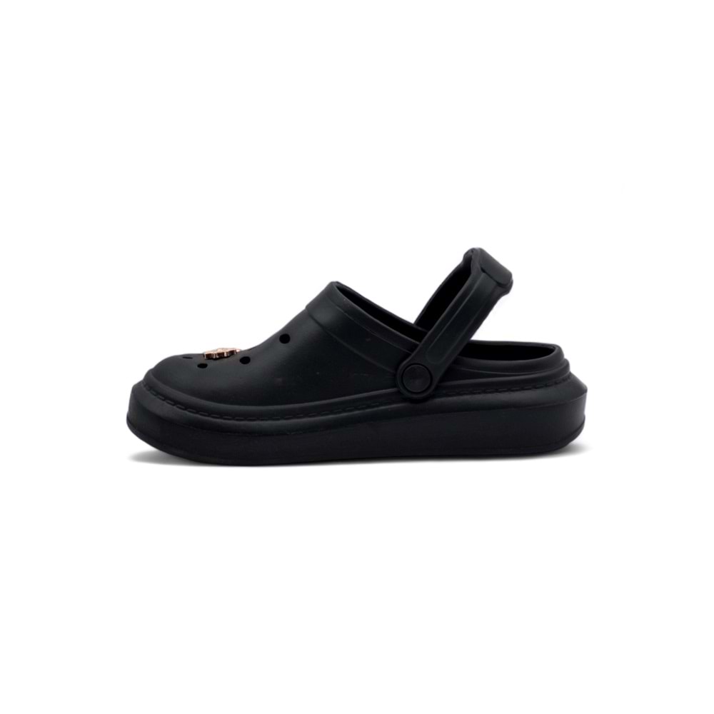 AKINALBELLA E263.012 TAŞLI KADIN CROCS TERLİK - SİYAH - 36