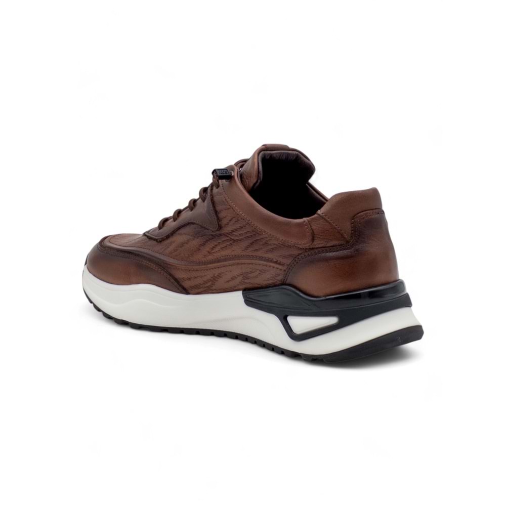VOYAGER 1003 ERKEK HAKİKİ DERİ SNEAKER AYAKKABI - KAHVERENGİ - 41