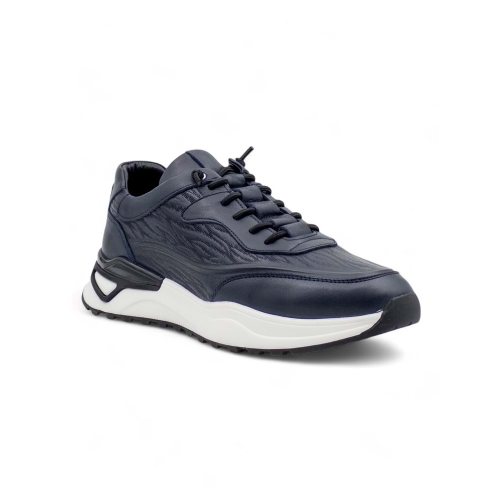 VOYAGER 1003 ERKEK HAKİKİ DERİ SNEAKER AYAKKABI - LACİVERT - 40