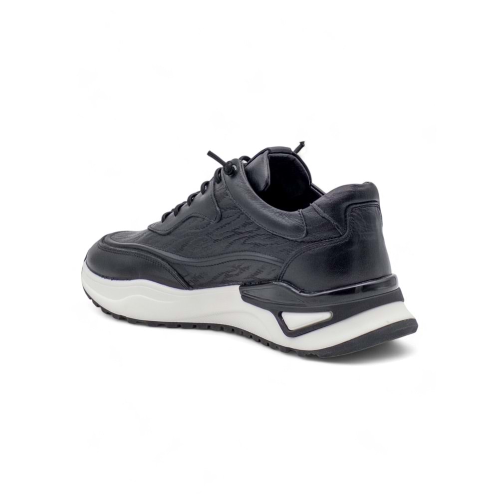 VOYAGER 1003 ERKEK HAKİKİ DERİ SNEAKER AYAKKABI - SİYAH - 41