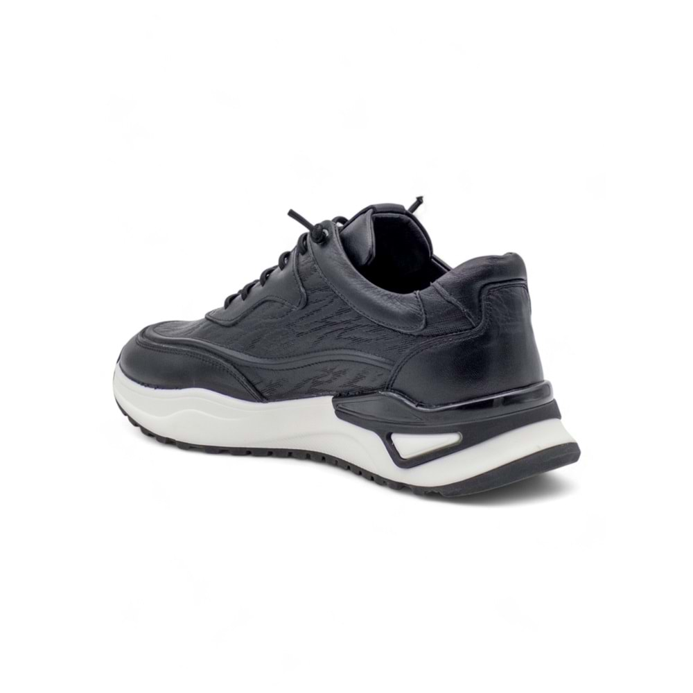 VOYAGER 1003 ERKEK HAKİKİ DERİ SNEAKER AYAKKABI - SİYAH - 43