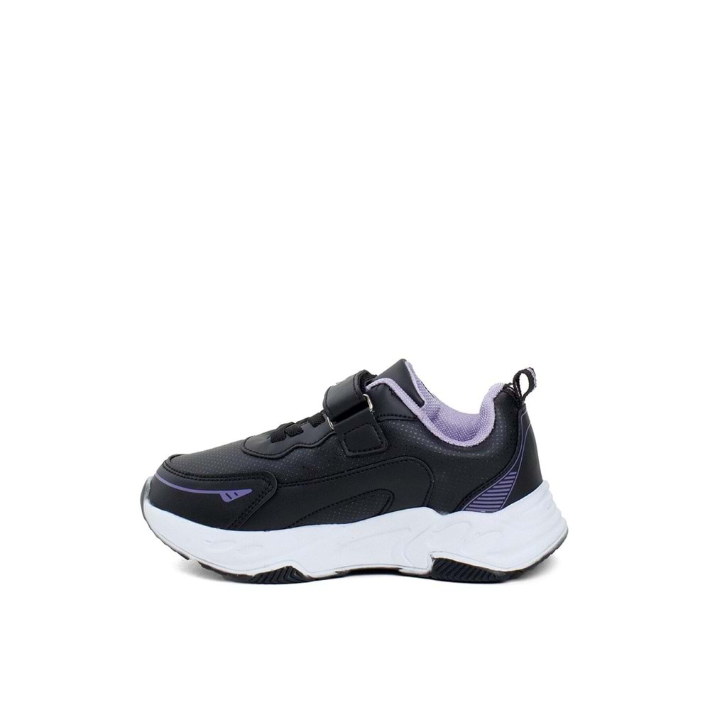 MP 242-3357 KIZ ÇOCUK SPOR AYAKKABI - SİYAH-MOR - 31