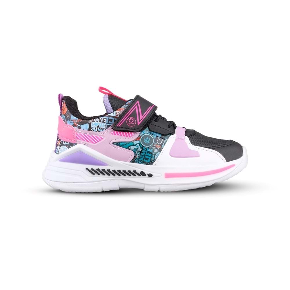 MP 242-3325 ÇOCUK SPOR AYAKKABI - SİYAH-MOR - 30