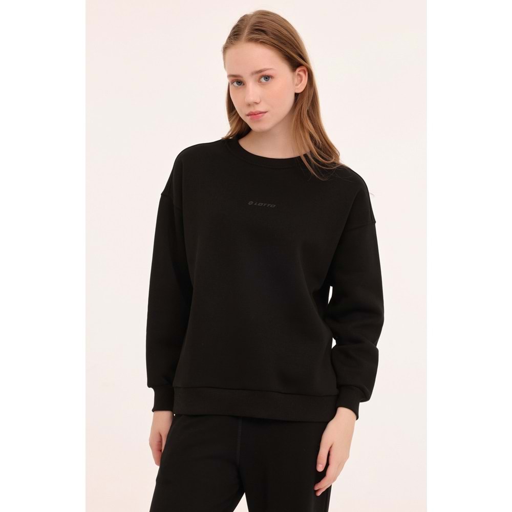 LOTTO W-DELFIN C NECK SWEAT 4PR KADIN SWEATSHİRT - SİYAH - S