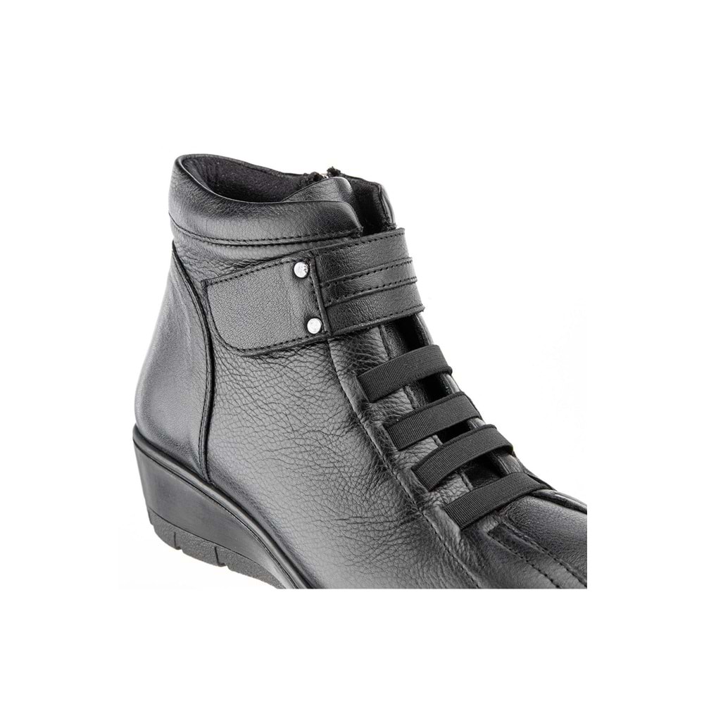 Muya Theon 6 Nokta Anatomik Hakiki Deri Kadın Bot - Siyah - 36