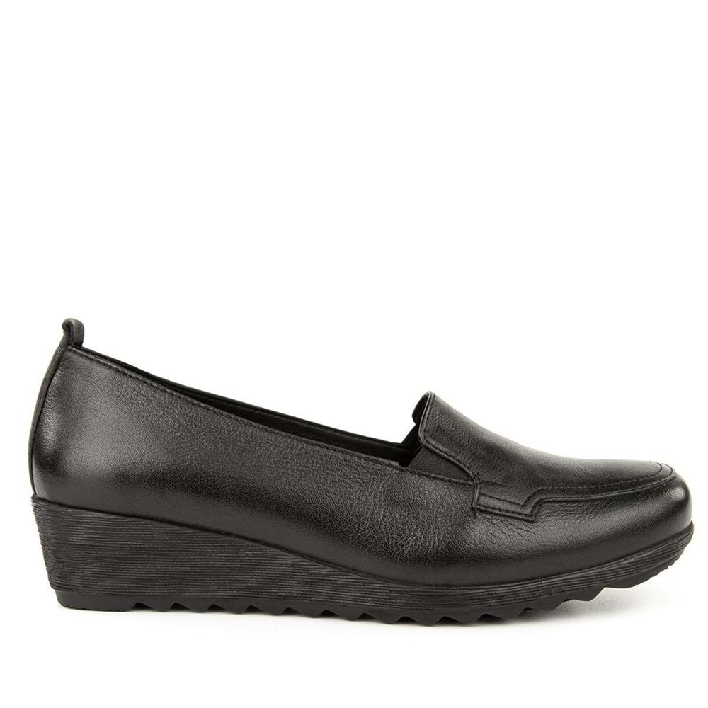 Muya Aster 6 Nokta Anatomik Hakiki Deri Kadın Ayakkabı - Siyah - 36